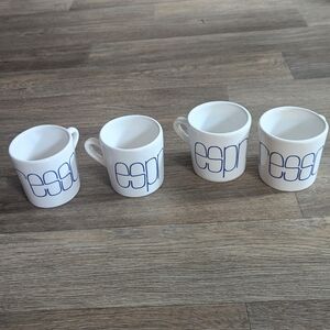 Rosanna Imports Vintage Espresso Shot Mugs Set of 4 Blue and White